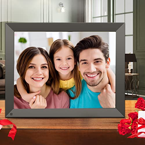 15-Inch Wifi Digital Photo Frame - Fullja Smart Digital Picture Frame, Full Function, Slideshow, Motion Sensor, 32Gb Electronic Photo Frame Wall Mountable Instant Share Photos/Videos Via App, Cloud #TOP5