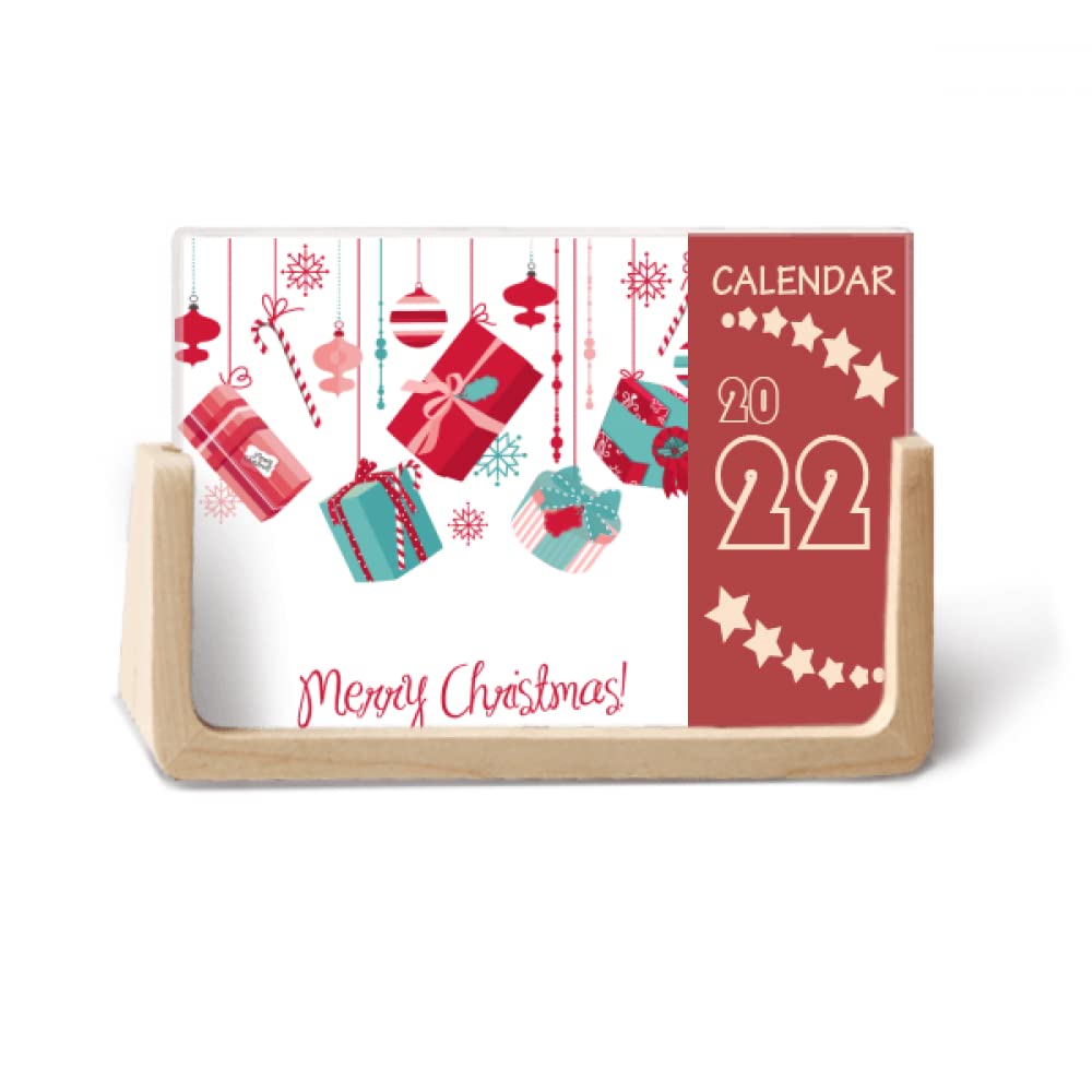 Calendrier de bureau 2022 flocon de neige planning de table 12 mois avec support rigide - 2