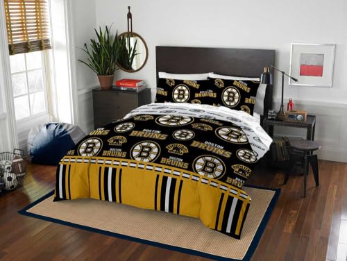 Northwest NHL Boston Bruins Rotary Bed in a Bag Set Full