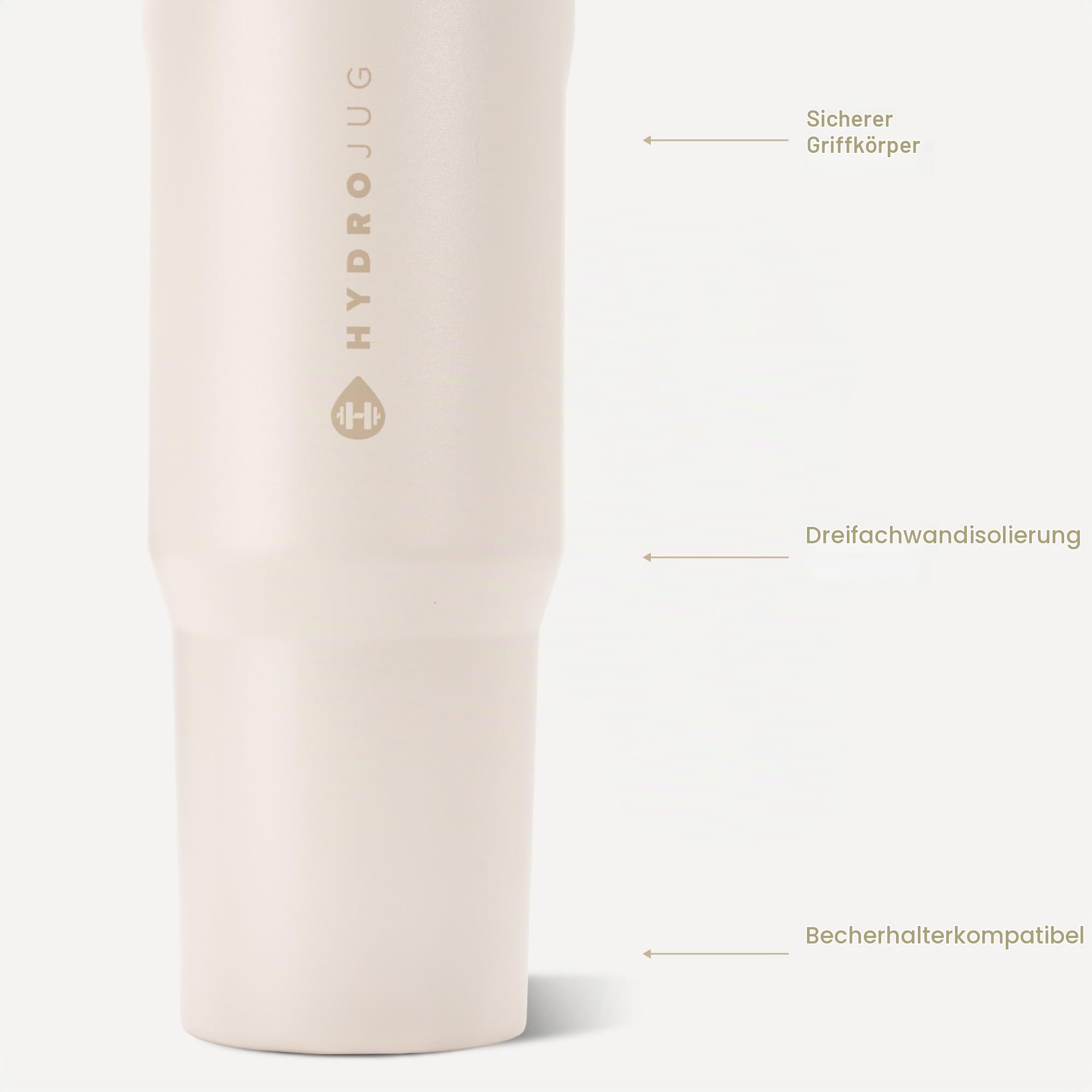 HydraJug Sport – Edelstahl-Trinkbecher mit Strohhalm, vakuumisoliert, 1,18 l auslaufsichere Wasserflasche, ergonomisches Design, wiederverwendbar, spülmaschinenfest, Gummifuß, langlebig für