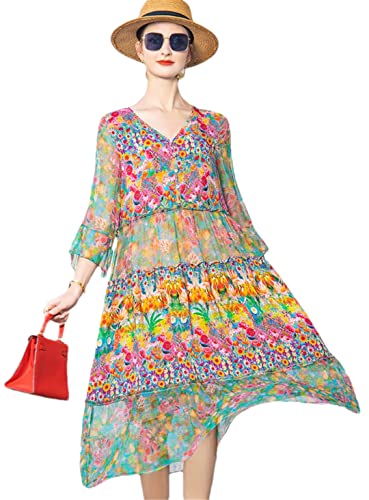 Robe de plage en soie fluide pour masquer les rondeurs avec style