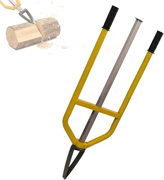 Manual Firewood Splitter, Inertial Handheld Log Splitter with Smooth Pole, Heavy Duty Slide Splitting Tool with Ergonomic Handles, for Fireplaces, Camping, and Outdoor UseLarge