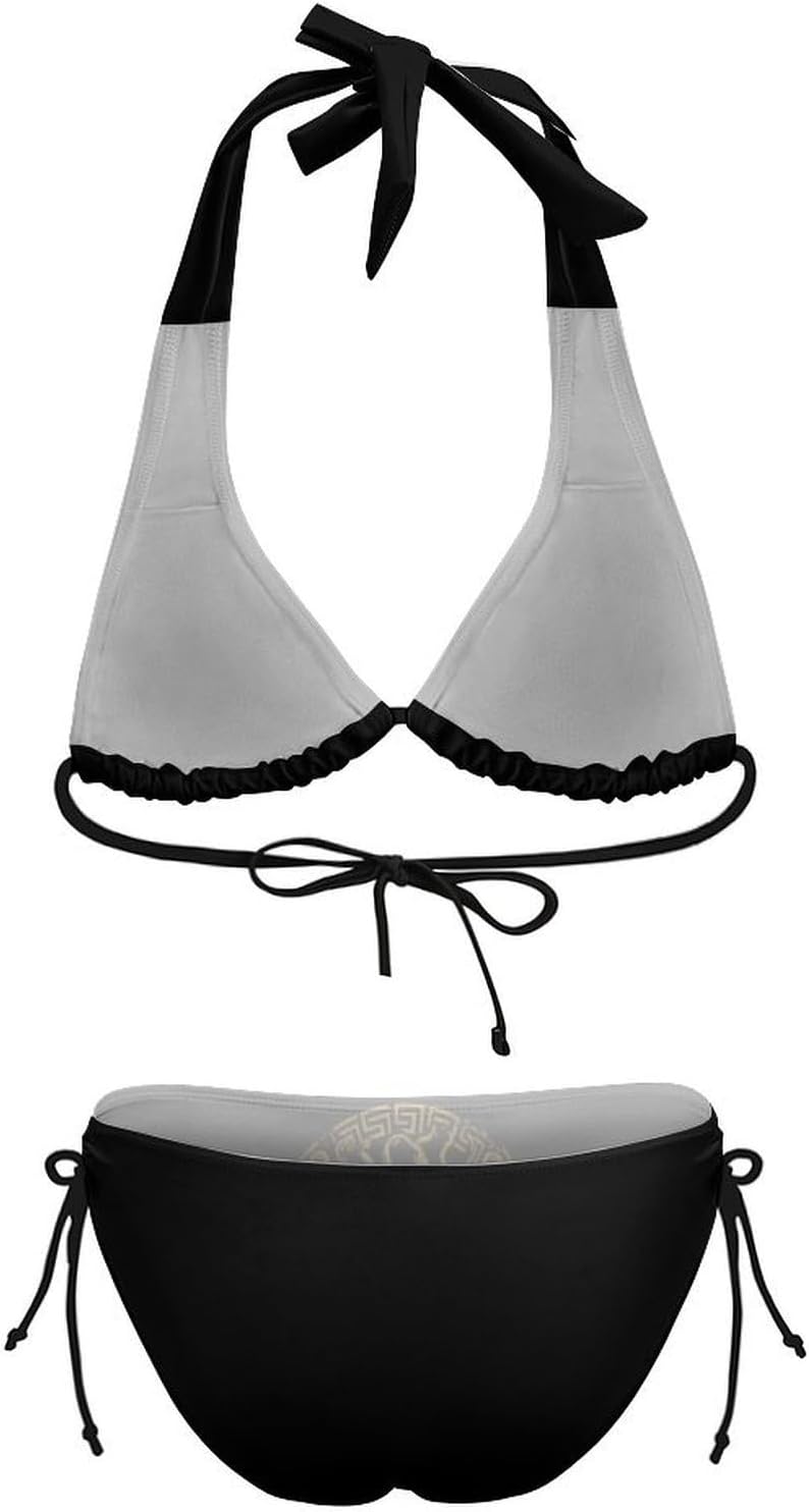 Medusa Head on A Shield Novelty Women's 2 Piece String Bikini Set Swimsuits Bathing Suit Swimwear