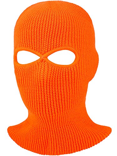 SATINIOR 2-Hole Ski Mask Balaclava Face Cover, Medium, Fluorescent Orange