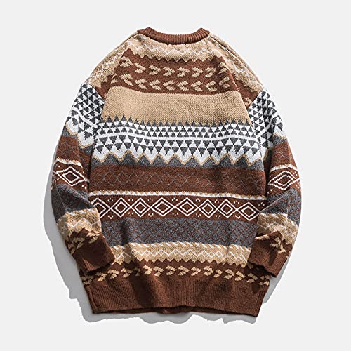 Mens Grassland Cow Vintage Oversize Knitted Sweater Long Sleeve Round Neck Knitted Pullover Jumper Unisex Fall Tops4