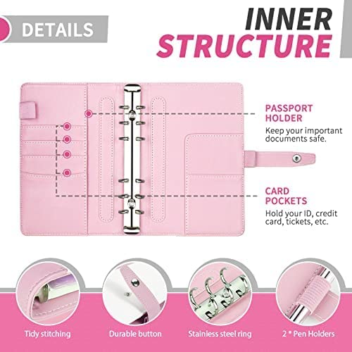 Cash Envelopes For Budgeting, Budget Binder, 28Pcs Budget Binder With Cash Envelopes, A6 Binder For Money Saving Envelopes Organizer(Pink) #TOP3
