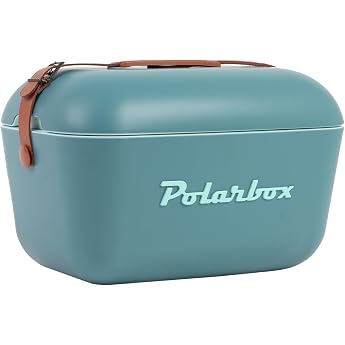Polarbox Portable Cool Box - Mini Cool Box 20L Beach Cool Box Small Portable Cool Box Vintage Adjustable Handle Cool Box Polar Box Portable Mini Cool Box