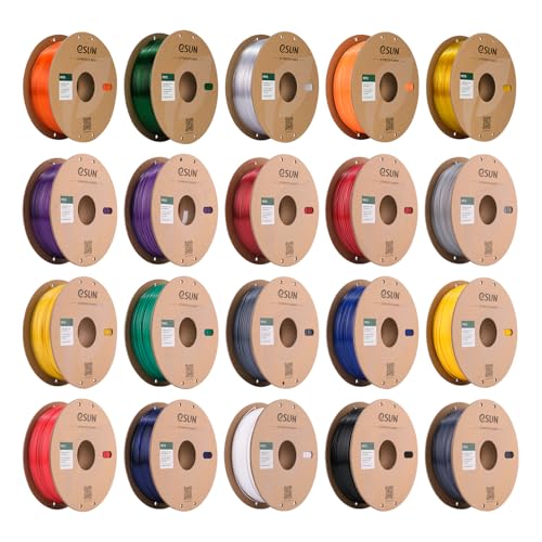 Image of eSUN PETG Filament 1.75mm, 3D Printer Filament PETG, 1KG per Spool, 2 Spools 3D Printing Filament for 3D Printers, Solid Black + Solid White