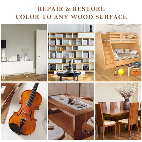 Möbelmarker zum Ausbessern – 17-teiliges Möbelreparatur-Set, 8 Farben, Holzmarker und Wachsstifte mit Spitzer-Set, für Flecken, Kratzer, Holzböden, Flecken, Tische, Schreibtische und Abdeckungen