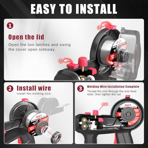 AWT Máquina de solda MIG portátil 100A, máquina de solda MIG com núcleo de fluxo de 110 V, máquina d