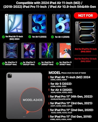 Image of typecase Edge Keyboard for iPad Air 11 (M3 /M2), Air 5th /4th & Pro 11 (4th /3rd /2nd /1st), 11-Colors Backlit, Magic Floating Cantilever, Precision Multi-Touch Trackpad-Blk'25 (Not fit A16 /10th / 11-M4)