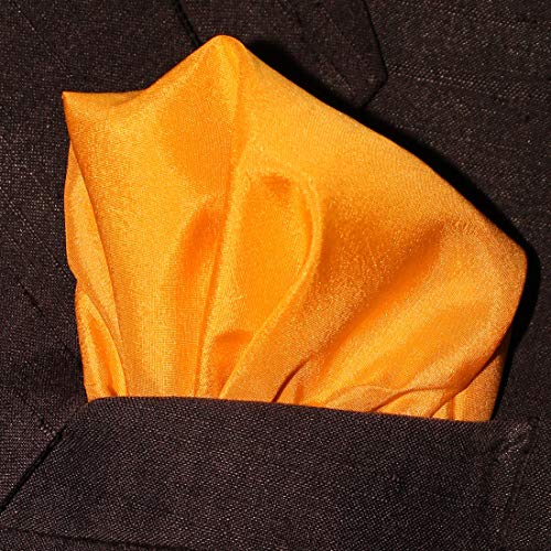 Royal Silk Fine Saffron 100% Silk Pocket Square Full-Sized 16"X16" #TOP6