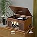 Victrola The Quincy 6-in-1 Bluetooth Record Player & Multimedia Center with Built-in Speakers – 3-Speed Turntable, CD & Cassette Player, AM/FM Radio, Wireless Music Streaming (Walnut)
