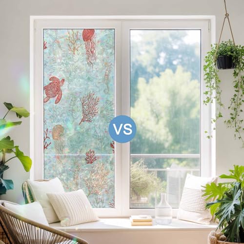 Vinilo decorativo para ventana con efecto arcoíris 17.7x39.3 pulg miniatura 4