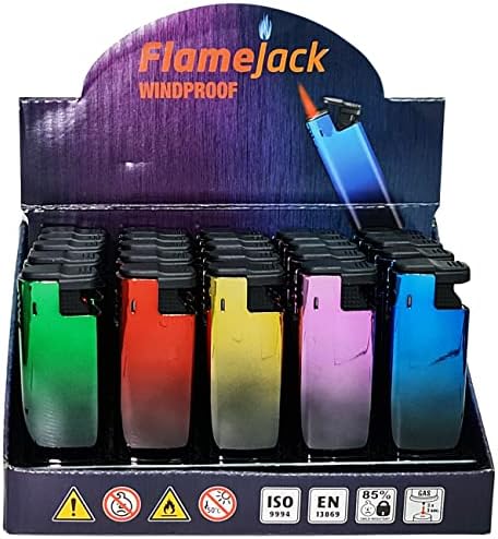 Zactly - 5 x FlameJack Colourful Windproof Dustproof Jet Lighters Really Powerful  LIMITED EDITION (Glitter Texture)