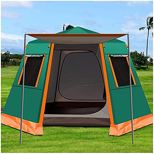 Tienda de campaña, Tienda de campaña Familiar, fácil instalación, portátil, Plegable, Playa, Viajes, Senderismo, sombrilla, Refugio Impermeable para Color: Verde, tamaño: 330 x 330 x 198 cm.