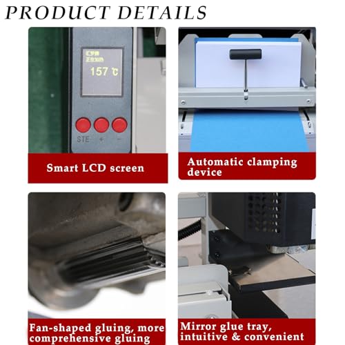 Encuadernadora eléctrica térmica para libros, encolado automático para álbumes de fotos, cuadernos, libros, capacidad de 800 hojas