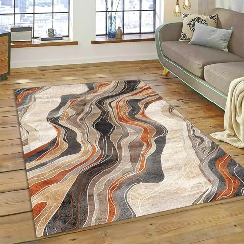 Tapis pour salon moderne géométrique lavable et facile à nettoyer - 4