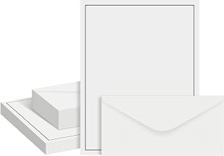 Eersida 150 Pcs Letter Paper and Envelope Set,8.5 x 11 Inch,Blank Style | 100 Vintage Letter Writing Paper and 50 Envelopes,For Office Library Formal Letters Elegant Notes