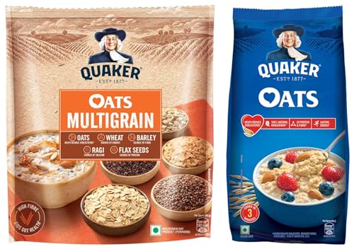 Quaker Oats Multigrain 600g, Rolled Oats Wholegrain, High Protein...