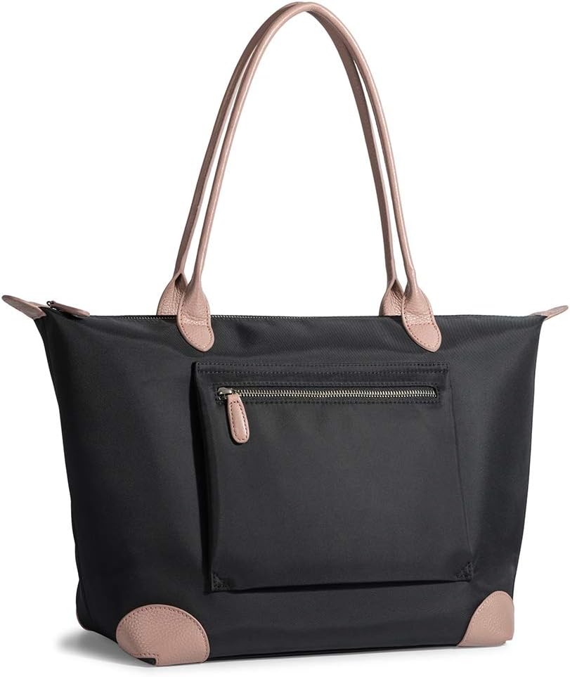 DORIS&JACKY Designer Tote Bag for Women Large Lightweight Leather Nylon Work Shoulder Bag and Foldable Travel Purse | Large, Lightweight, Designer, Leather, Nylon, Work