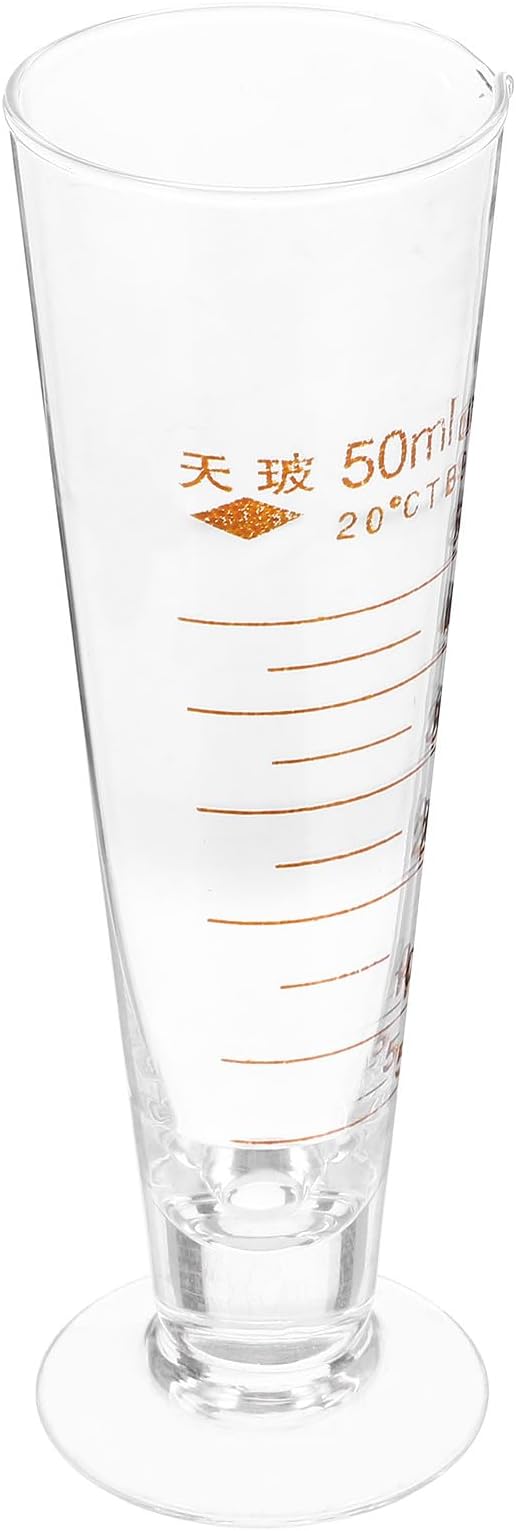 Glass Laboratory Graduated Cylinder 50ml Borosilicate Glass Measuring Cup with Scale for Liquid Measuring Tools and Chemistry Experiments