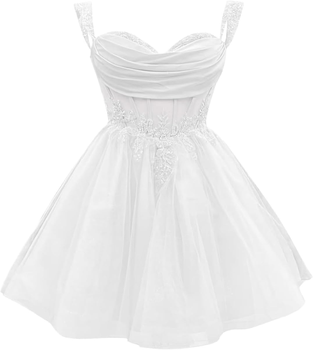 Robe de soirée en tulle scintillant avec dentelle noire chic