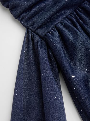 CIDER Women's Glitter Mini Cocktail Dress Party Dress Bowknot Ruched Ruffle Sexy Club Dress for Summer4