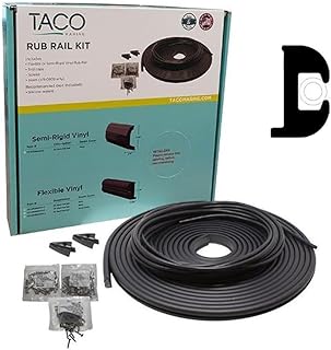 Taco Metals V11-0809BBK50-2 Taco Flex Vinyl Rub Rail Kit Black with Black Insert 50' 10
