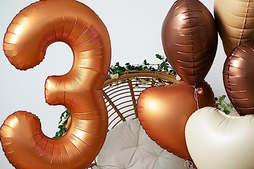 40 inch Orange Number Balloon Number 3 Balloons Giant Foil Helium Balloons for 3rd Birthday Party Decorations - 4