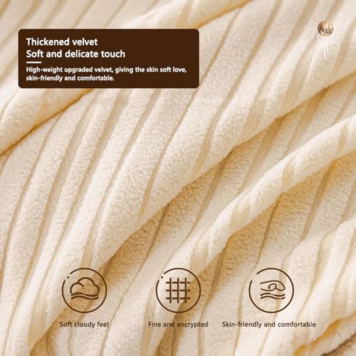 Housse de canapé extensible velours 3 places protection sectionnel - 7