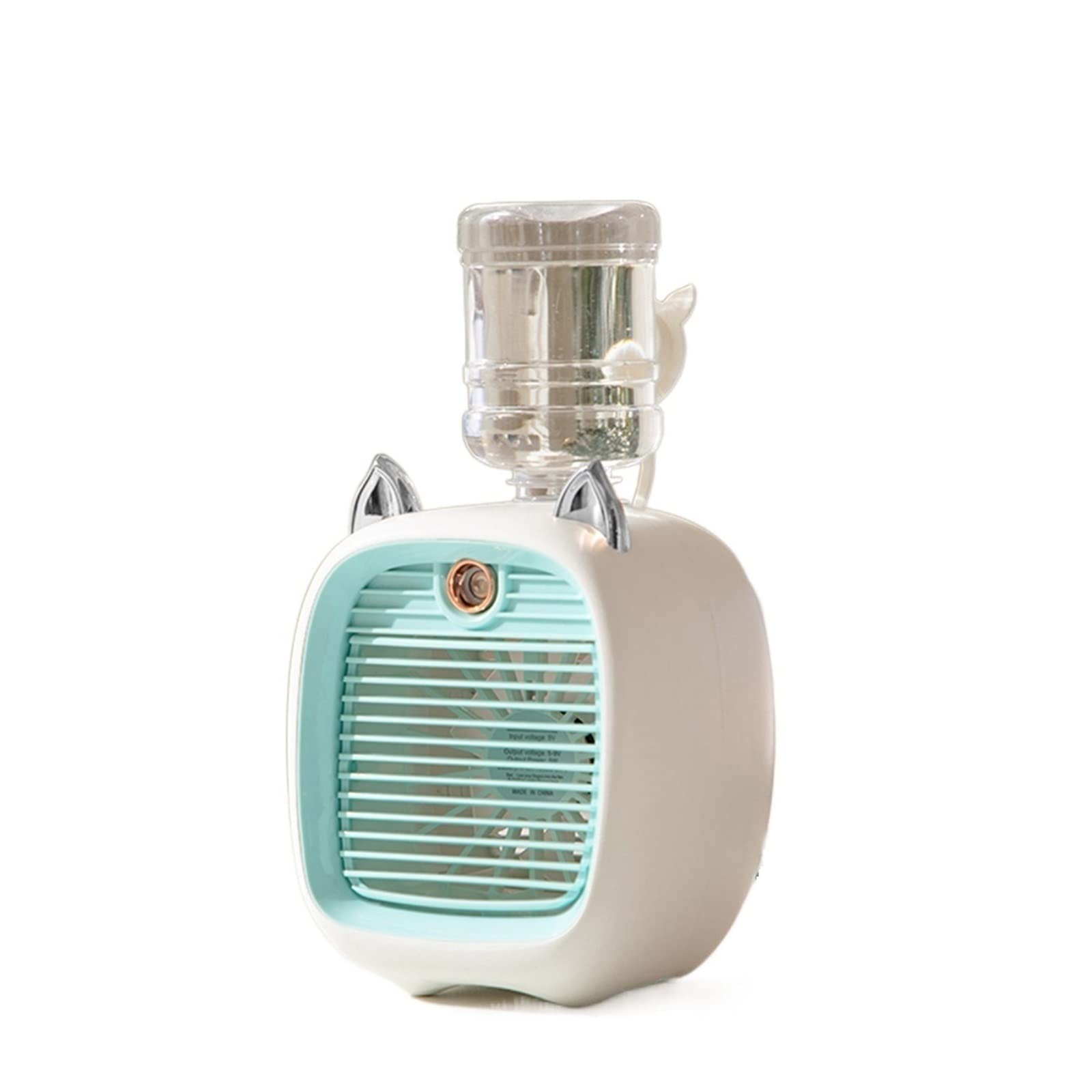 Cczrd Blue Electric Fan 2400Mah Mini Air Conditioner Portable Cooler Usb Humidifier Purifier 3 Speed Spray For Home Office Airflow Comfort Refreshing Breeze(Blue)