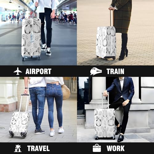 Travel Luggage Cover Suitcase Protector Scratch-Resistant Fit, Not Included Suitcase Pumpkin M 5
