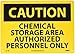 NMC C431RB OSHA Sign, Legend "CAUTION - CHEMICAL STORAGE AREA AUTHORIZED PERSONNEL ONLY", 14" Length x 10" Height, Rigid Plastic, Black on Yellow, 10 x 14