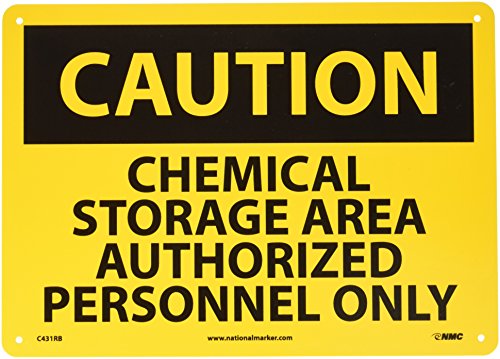 Panneau OSHA CAUTION Chemical Storage Area pour marquage de local technique NMC C431RB