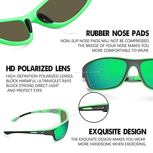 Image of KUGUAOK Polarized Sports Sunglasses for Men Driving Cycling Fishing Sun Glasses 100% UV Protection Goggles