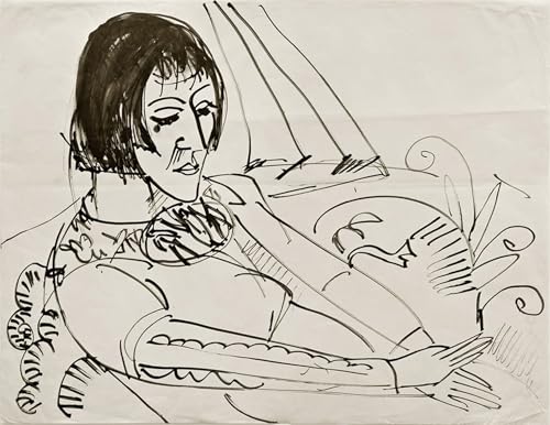 Toile Elkirchner Sitzende Kirchner pour créer une ambiance artistique moderne dans votre salon
