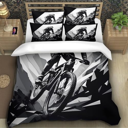 Housse de couette VTT microfibre 135x200 parure lit cycliste - 5