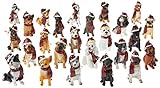 Design Toscano Assorted Dog Holiday Ornaments Christmas Tree Ornament Xmas Decorations, 3 Inch, Set of 25, Polyresin, Full Color