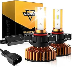 Auxbeam 5202 Led Light Bulbs, 52W 10000LM 6500K White, 5202 5201 PS19W PS24W Led Fog Light Conversion kit CSP LED Chip, Halogen Fog Light Bulb Replacement, F-F2 Series
