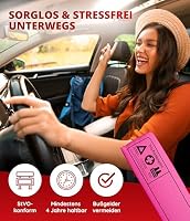 Thomatex® KFZ Kombitasche (3in1) 2026/2027 [DIN 13164-2022] – Lange Haltbarkeit – Erste-Hilfe-Set mit Warndreieck & Warnweste – Pink – Ansicht 2