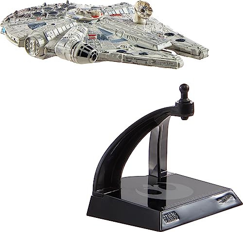Hot Wheels Star Wars Starships Select Millennium Falcon Vehicle, Premium Collectible Replica With Movable Parts And Stand #TOP1