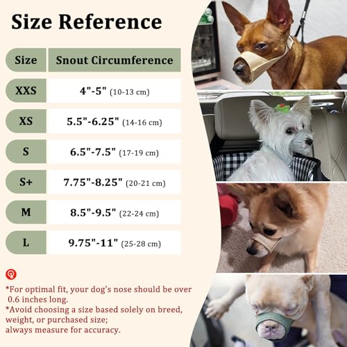 Mayerzon Maulkorb für Hunde mit kurzer Schnauze, Kleiner Maulkorb für Chihuahua, American Bully Boxer Welpen, weicher Stoff, Mundbedeckung für Tierarztbesuche und verhindert Beißen oder Kauen.