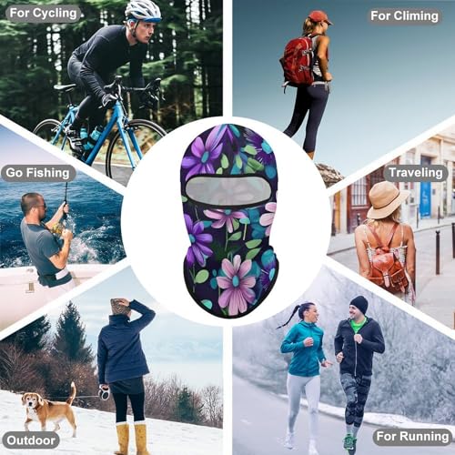Balaclava para Hombre Máscara para Esquí Morada Camelia Máscara de Invierno Cubierta Facial para Ciclismo miniatura 6