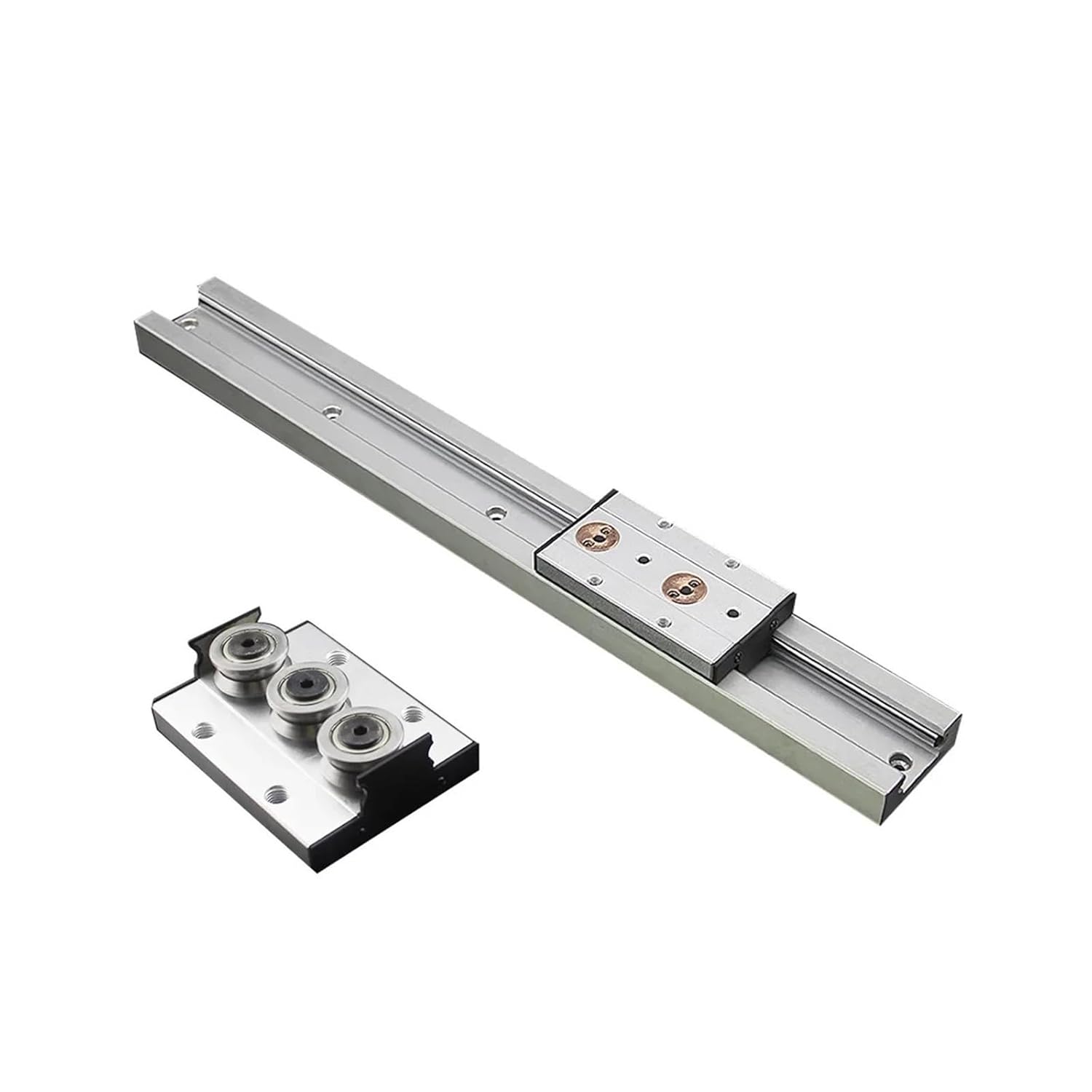 Built-in Dual-axis Linear Guide Rail 38mm SGB15N-3UU 3-Wheel Roller Guide Rail Length 600-1500(1100mm)