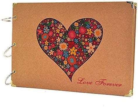 Ubersweet® 10 Inch Paper DIY Po Album Family Memory Record Scrapbooking Album Sticky Type for Wedding Party Baby Pattern Send A Set of Color Pen +