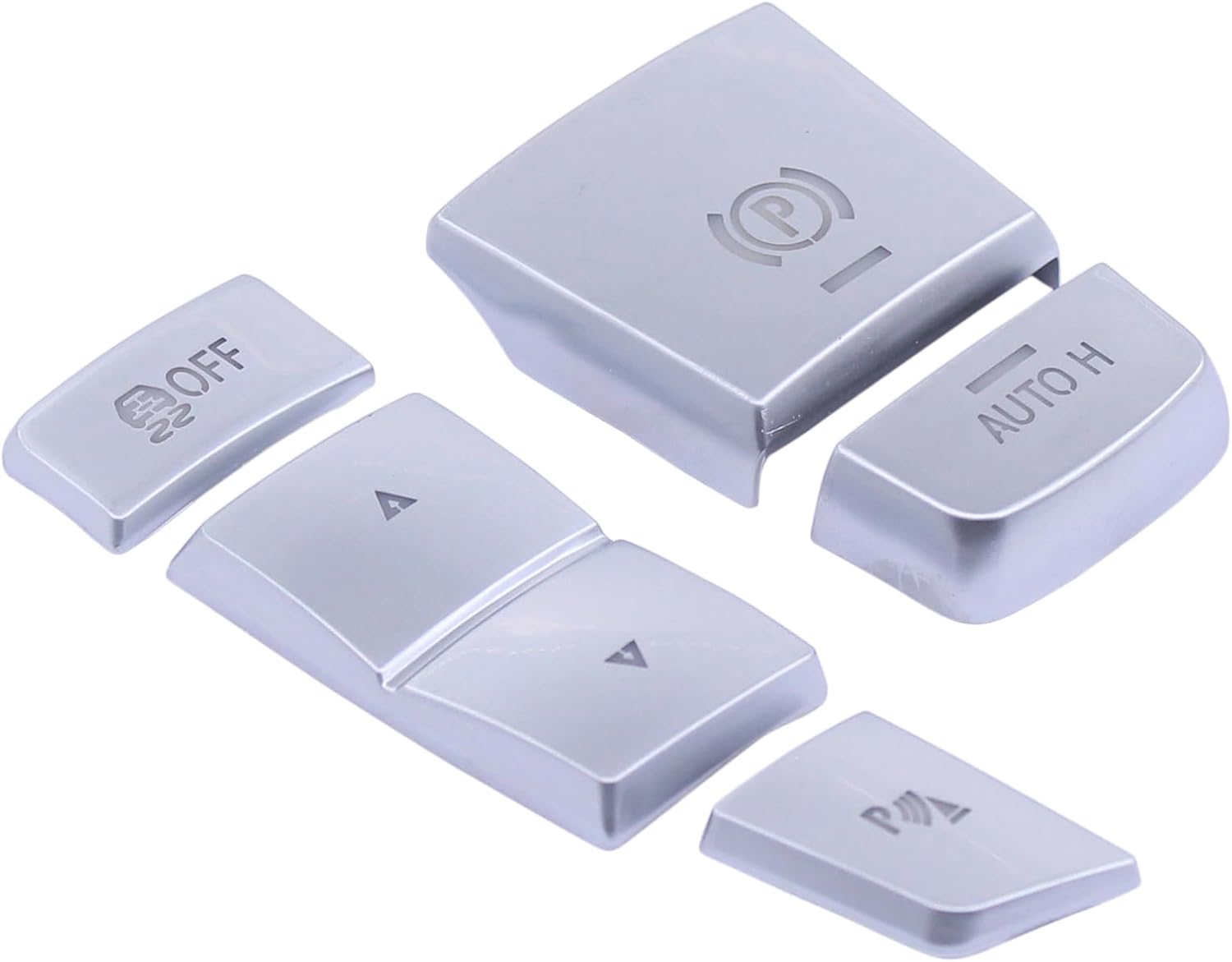 ApplianPar Chrome Handbrake Auto Hold Parking Button Switch Cover Trim Kit for BMW 5 6 7 Series X3 X5 X6 F10 F07 F06 F12 F13 F25 F26 F01 F02