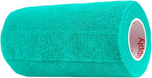 Miniatura 384 de Cinta adhesiva para veterinarios (negro) (paquete de 2) (4 pulgadas x 15 pies), autoadhesiva, adherente, cohesiva, flexible, autoadhesiva, rollo