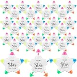 Chivertion 30 Pcs Inspirational Highlighters Bulk Multicolor Star Pens Brush Tip Highlighters 5 Colors Markers Bulk Testing Motivation Gifts for Students