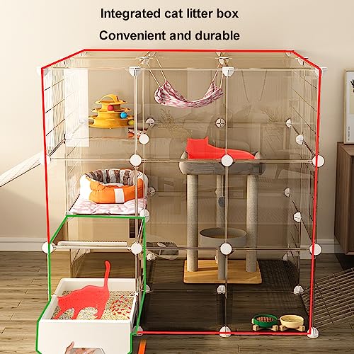 Grand parc pour chat intérieur cage portable pour litière propre sans odeur - 3